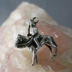 Silver Cowboy Charm Sterling Silver Mounted Cavalry